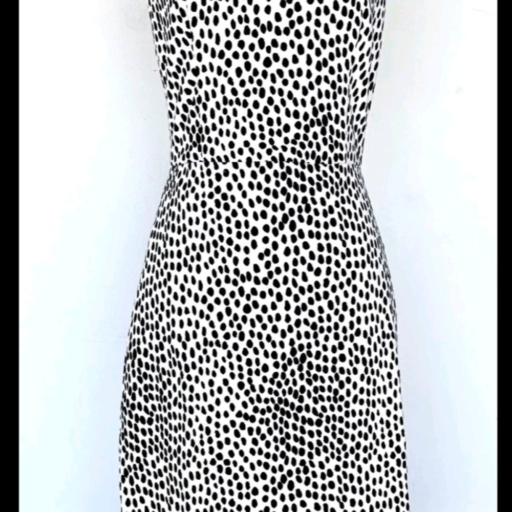 J. Crew Black and White Halter Sheath Dress